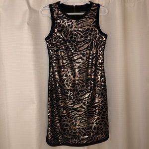 Vince Camuto Sequin Leopard Cheetah Print Dress 2